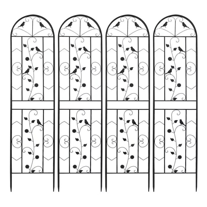 Vibe Geeks 2Pcs Metal Garden Trellis Fence Anti-Rust Climbing Plant Flower Panels