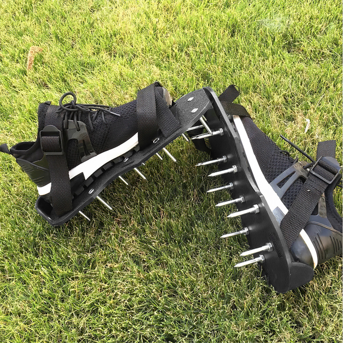 Vibe Geeks Garden Nail Shoes Yard Grass Cultivator Lawn Aerating Spikes Sandals With Adjustable Straps