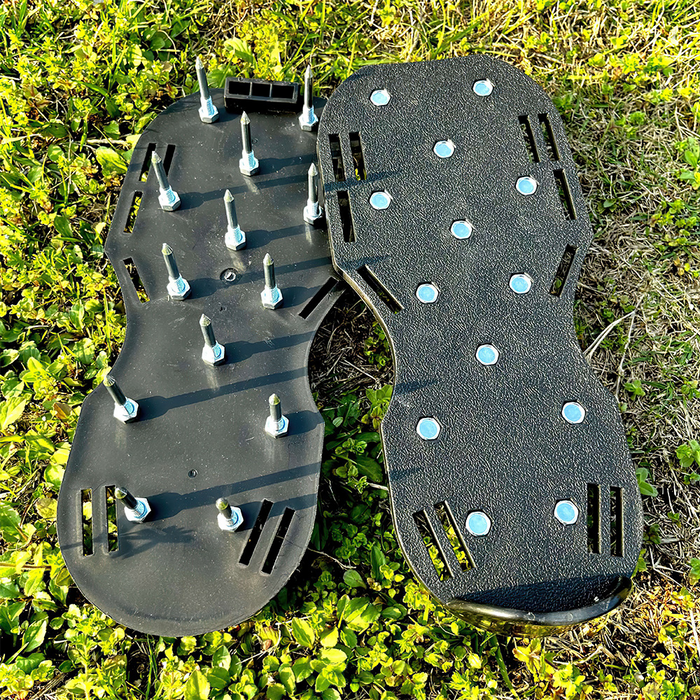 Vibe Geeks Garden Nail Shoes Yard Grass Cultivator Lawn Aerating Spikes Sandals With Adjustable Straps