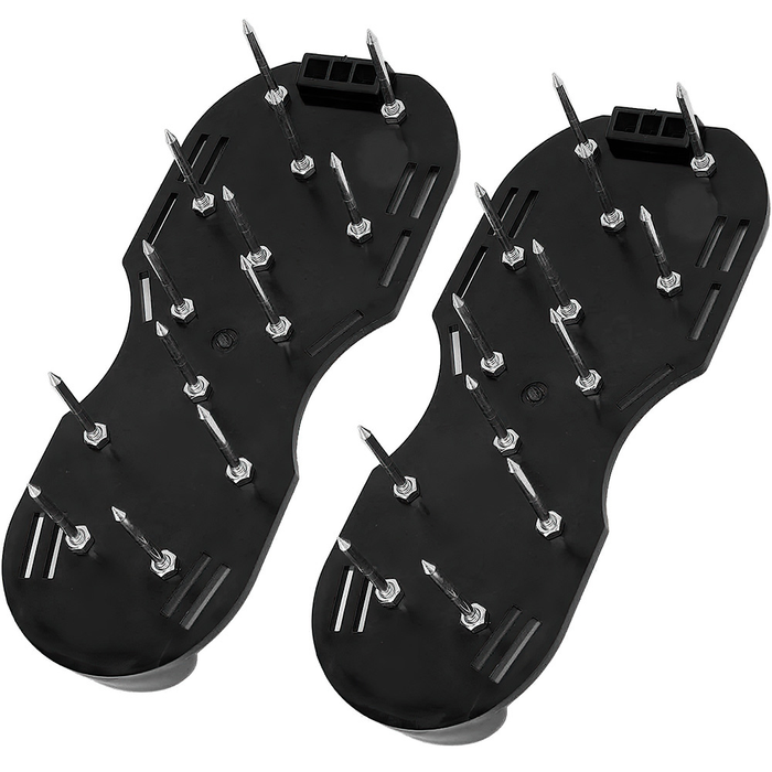 Vibe Geeks Garden Nail Shoes Yard Grass Cultivator Lawn Aerating Spikes Sandals With Adjustable Straps