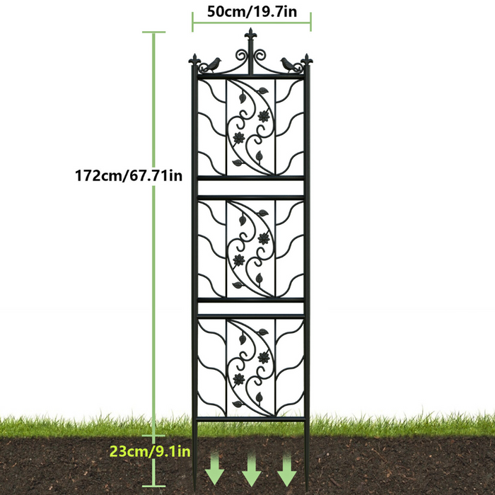 Vibe Geeks Metal Garden Trellis Tall Plant Climbing Lattice Fence