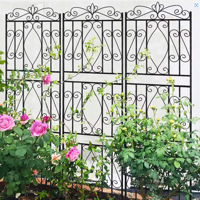 Vibe Geeks 6 Panels Garden Border Trellis High Metal Climbing Plants Support Trellis