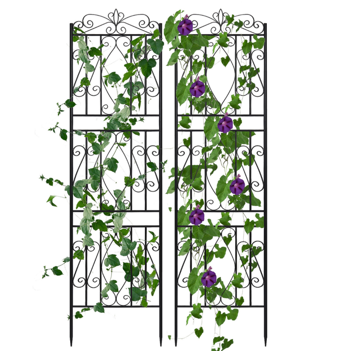 Vibe Geeks 6 Panels Garden Border Trellis High Metal Climbing Plants Support Trellis