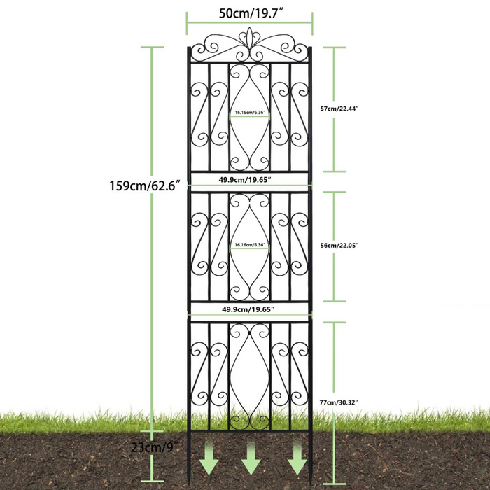 Vibe Geeks 6 Panels Garden Border Trellis High Metal Climbing Plants Support Trellis