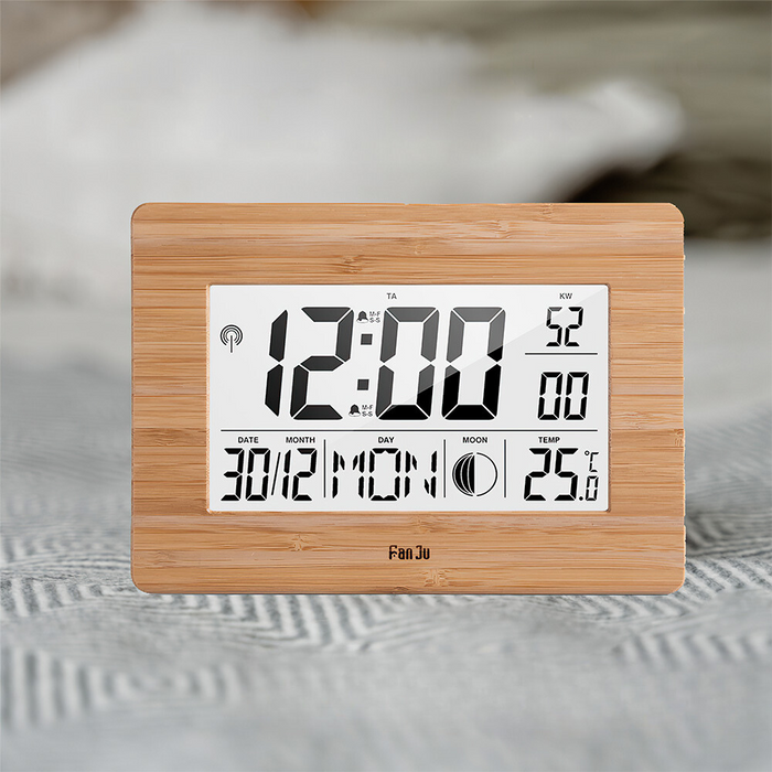 Vibe Geeks Large Lcd Screen Electronic Wall Desk Digital Alarm Clock