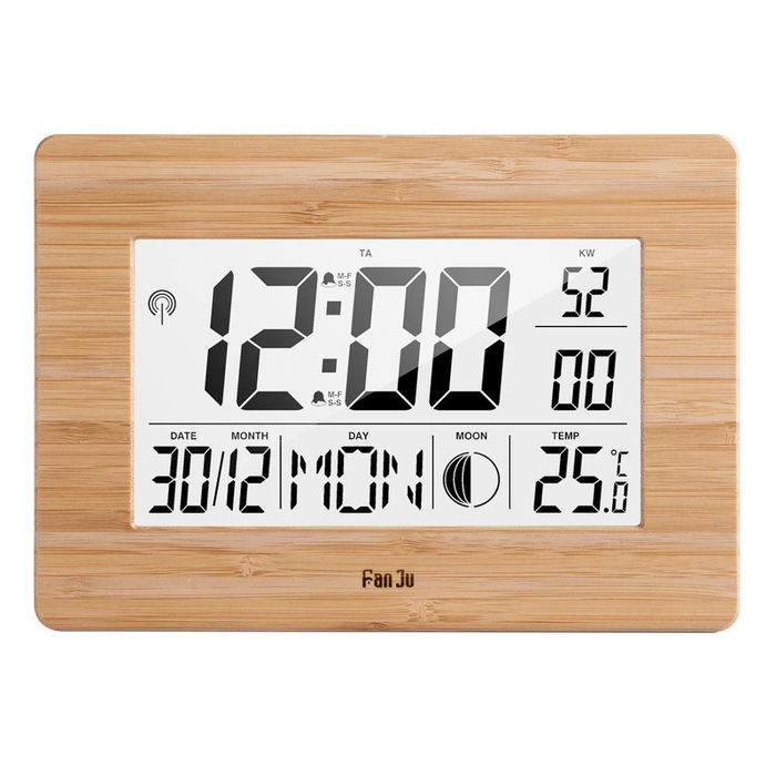 Vibe Geeks Large Lcd Screen Electronic Wall Desk Digital Alarm Clock