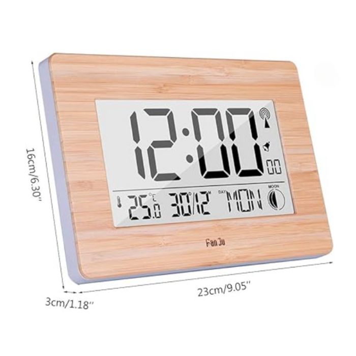 Vibe Geeks Large Lcd Screen Electronic Wall Desk Digital Alarm Clock