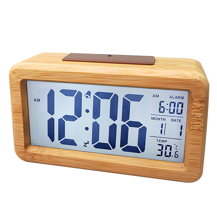 Vibe Geeks Wooden Digital Alarm Clock Snooze Display Bedside Desk Table Clock