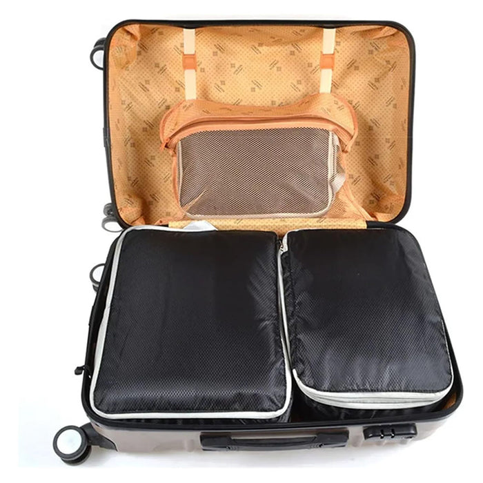 Vibe Geeks 3Pcs Compressible Travel Storage Bag Suitcase Packing Cubes