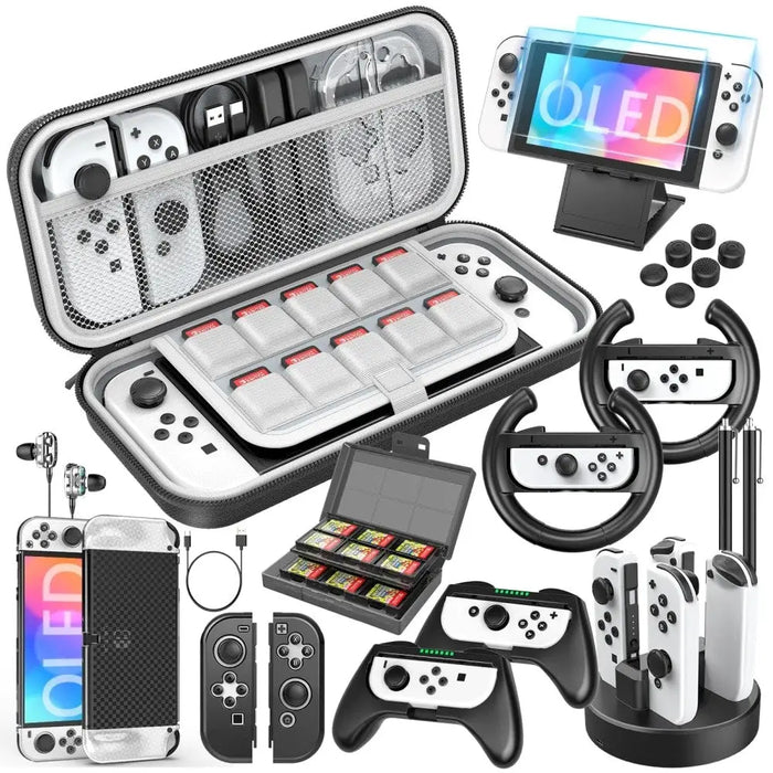 25 In 1 Accessories Kit With Carrying Case For Switch Oled