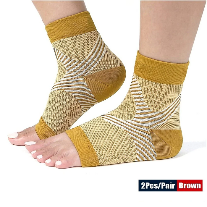 2Pcs/Pair Open Toe Foot Compression Socks for Achilles Tendonitis Brace