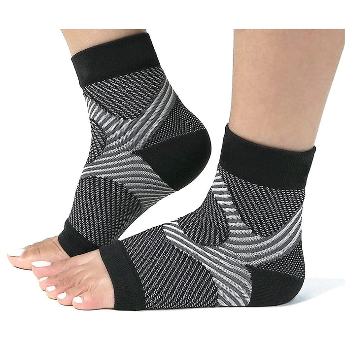 2Pcs/Pair Open Toe Foot Compression Socks for Achilles Tendonitis Brace