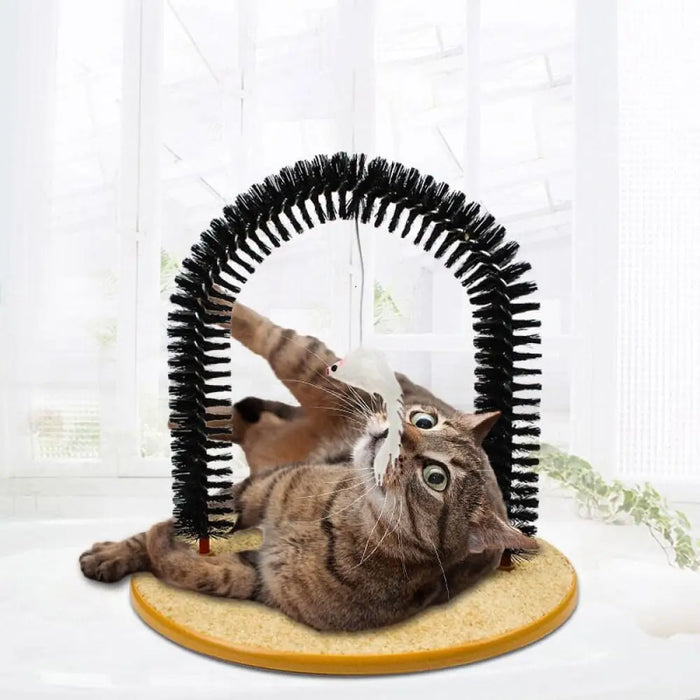 3 In 1 Durable Wood Base Arch Cat Self Grooming Comb Brush