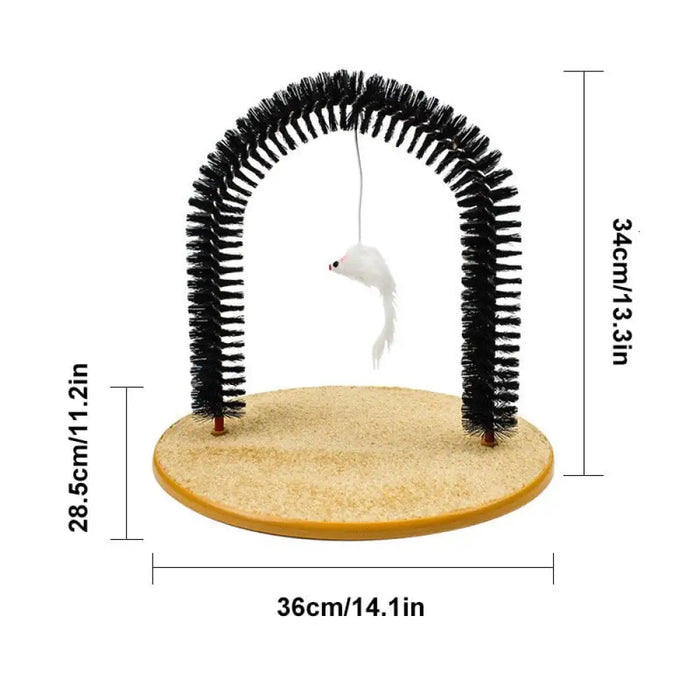 3 In 1 Durable Wood Base Arch Cat Self Grooming Comb Brush