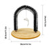 3 In 1 Durable Wood Base Arch Cat Self Grooming Comb Brush