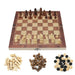 Vibe Geeks 3-in-1 Large Folding Wooden Chessboard Checkers