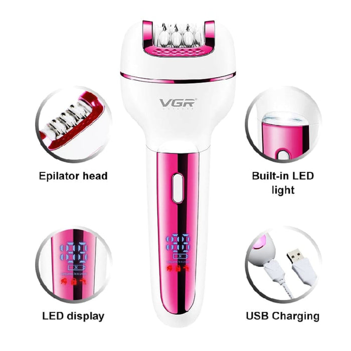 3 In-1 Rechargeable Electric Women Epilator For Body Hair Removal