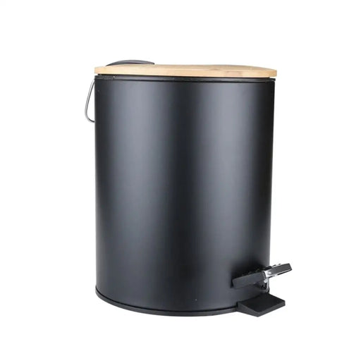 3 5l Bamboo Step-on Flip Waste Container Trash Can Organizer