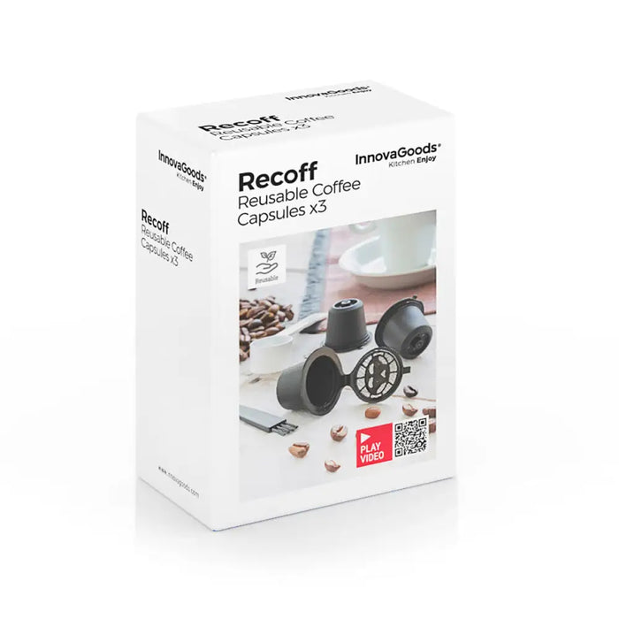 Set Of 3 Reusable Coffee Capsules Recoff Innovagoods