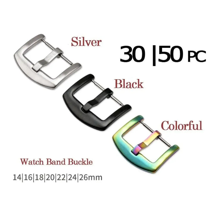 30 /50pcs Stainless Steel Buckle Strap Clasp Watch Band