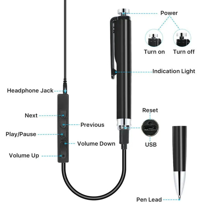 32gb 64g 128g Portable Digital Sound Audio Recording Pen