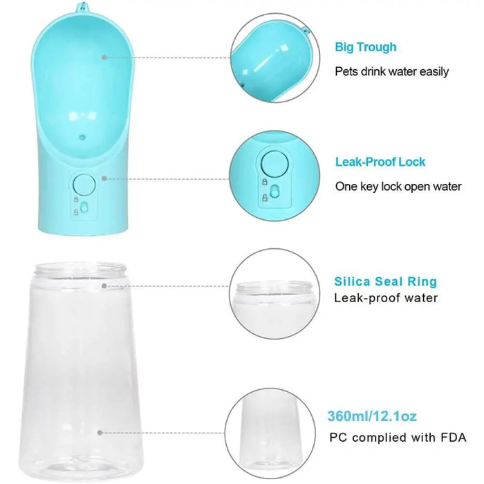 350ml Portable Lightweight Durable Leak Proof One-hand