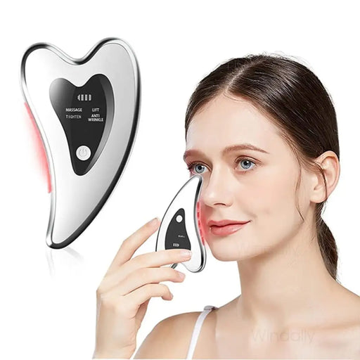 4 In 1 Electric Heated Vibration Gua Sha Face Massager Tools