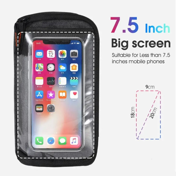 4.5l Handlebar Bicycle Bag With 7.5 Inch Touch Screen Phone