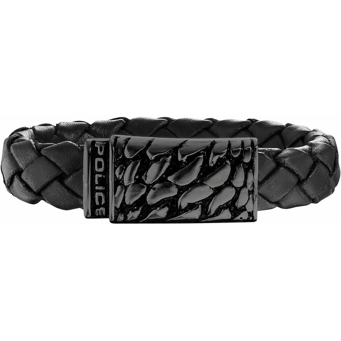 Mens Bracelet By Police Pj25729blb01l Leather 21 Cm