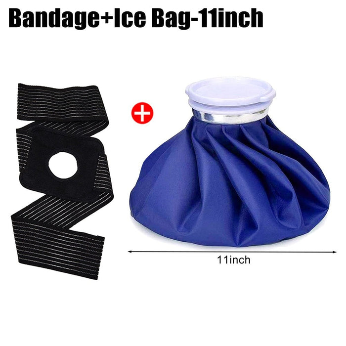 Medical Reusable Ice Cold Hot Water Bag with Elastic Wrap For Injuries Pain Relief