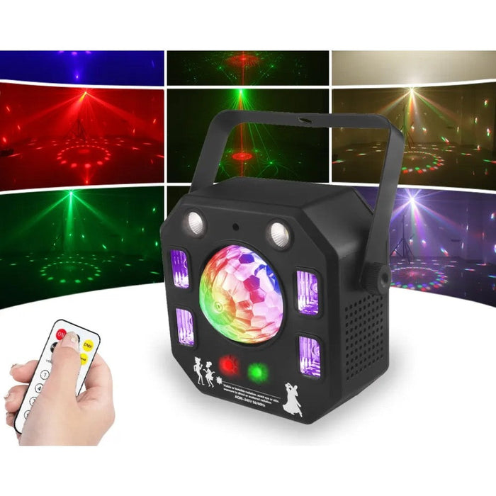 4IN1 RG Patterns Laser Projector Strobe Magic Ball UV Blacklight Stage Lighting Effect DJ Disco Party Dance Wedding Lamp