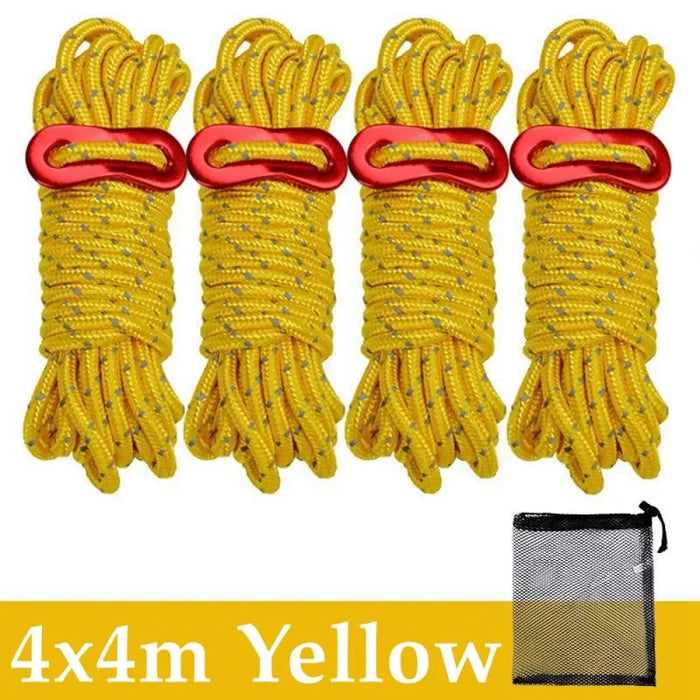 4pcs 4m Multifunction Tent Rope 4mm Refletctive Outdoor