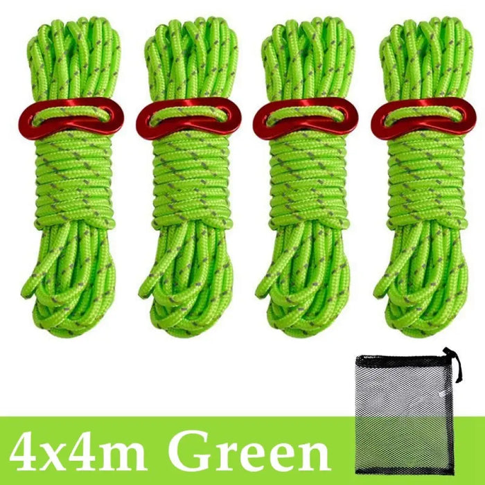 4pcs 4m Multifunction Tent Rope 4mm Refletctive Outdoor