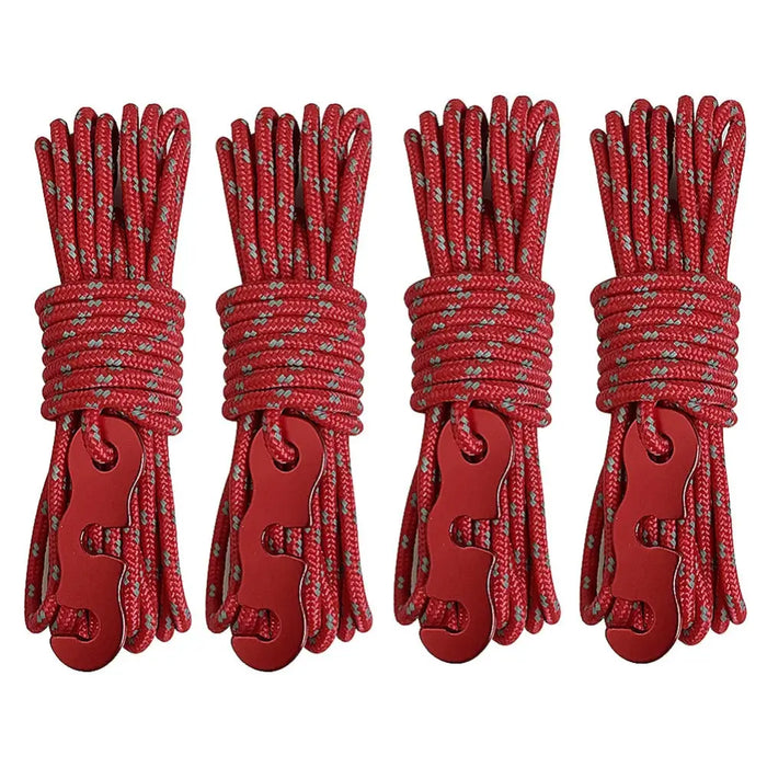 4pcs Wind Rope With S-shaped Hooks Buckle For Camping Hiking
