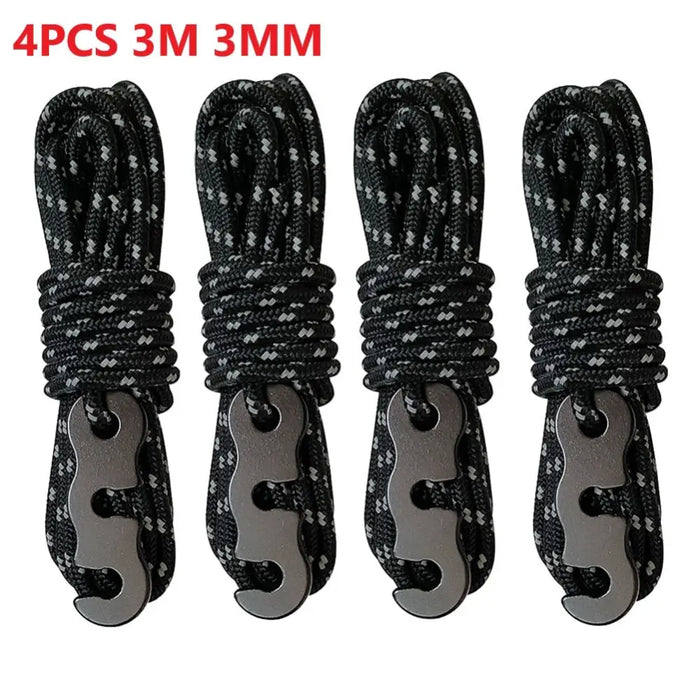 4pcs Wind Rope With S-shaped Hooks Buckle For Camping Hiking