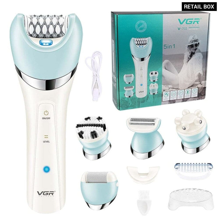 5 In-1 Women Electric Facial & Body Hair Removal Razor For Women