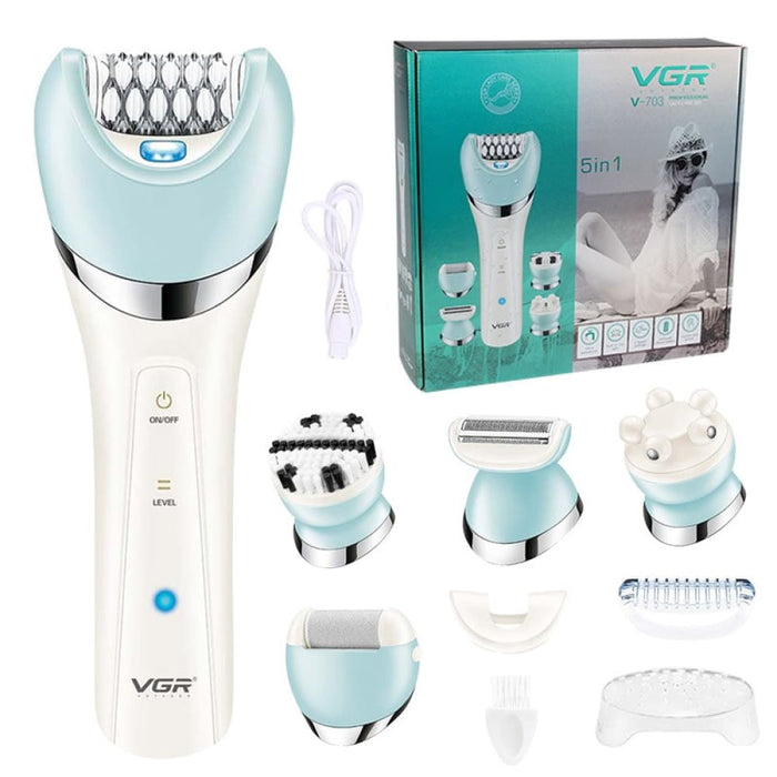 5 In-1 Women Electric Facial & Body Hair Removal Razor For Women