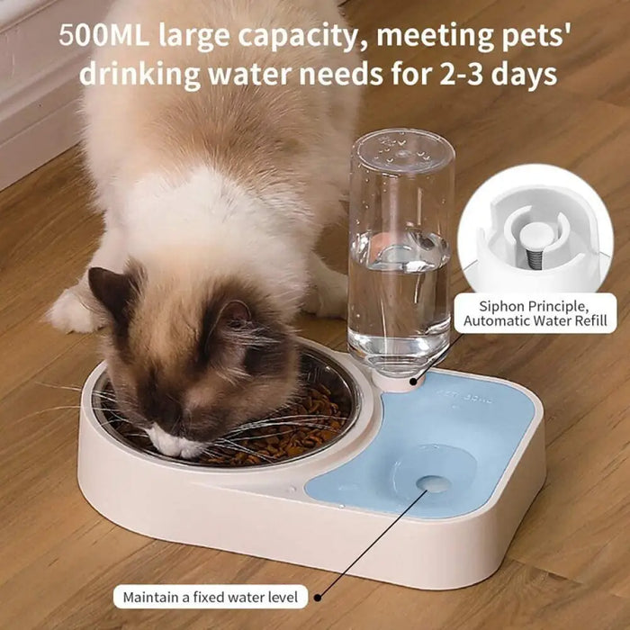 500ml Eco-friendly Stainless Steel Detachable Pet Feeder