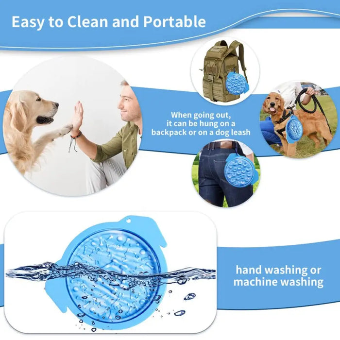 500ml Portable Traveling Silicone Food Water Pet Dishes Slow