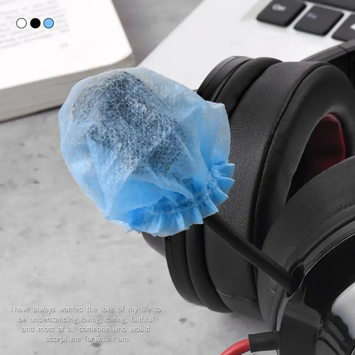 50pcs Non-woven Disposable Meeting Mic Microphone Windscreen