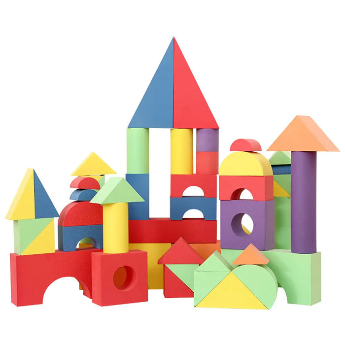 54 Pcs Soft Colorful Foam Building Blocks For Kids Playing