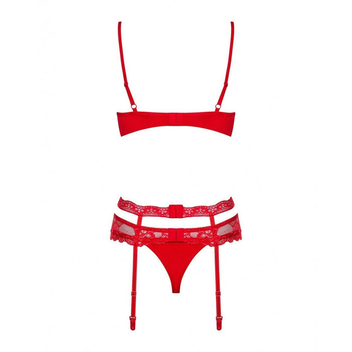 Lace Underwear Set By Obsessive Heartina Red Sm