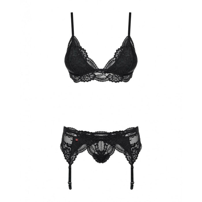 Lace Underwear Set By Obsessive 810Seg1 Black Sm