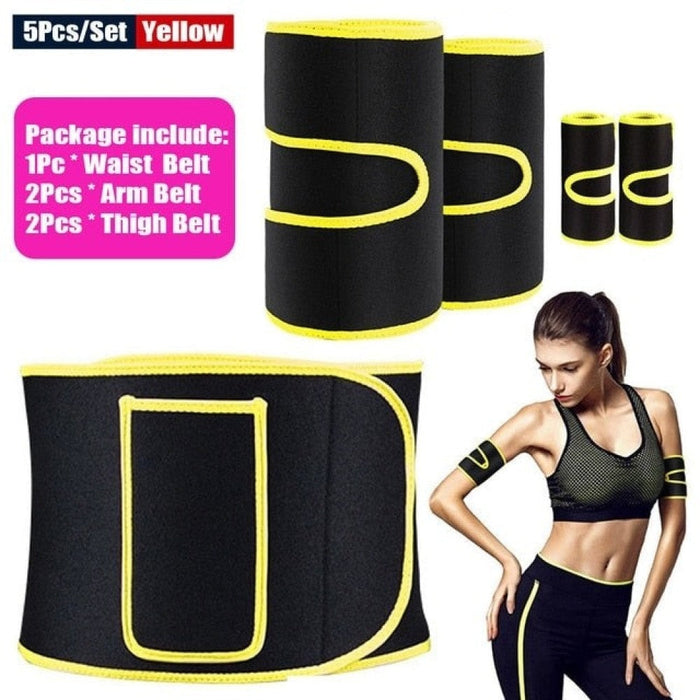 5Pcs/Set Legs Arms Waist Fat Burner Sweat Belly Band Slimming Body Shaper