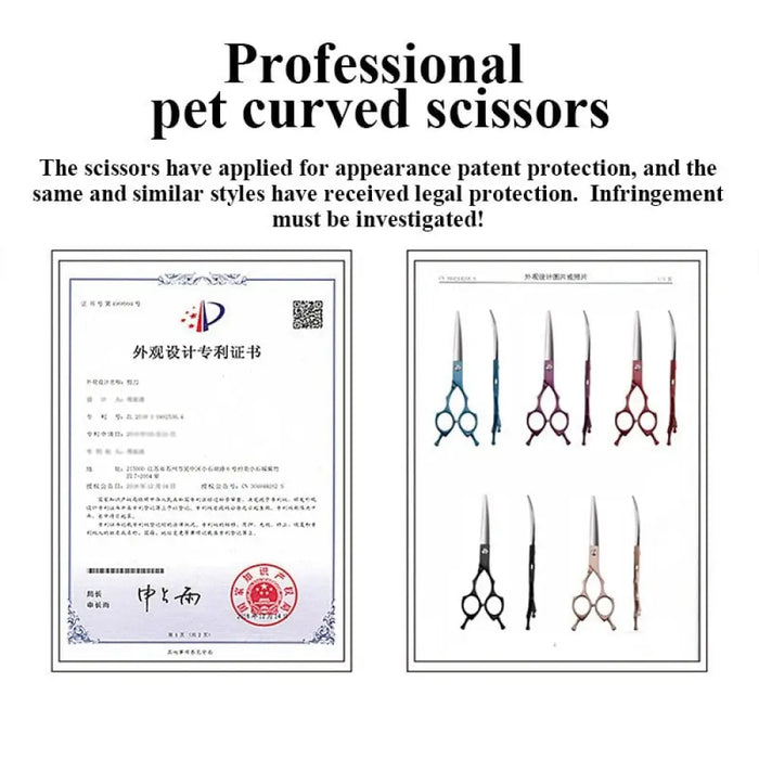 6.5 7.0inch Jp440c Curved&thinning&straight Scissors Dog