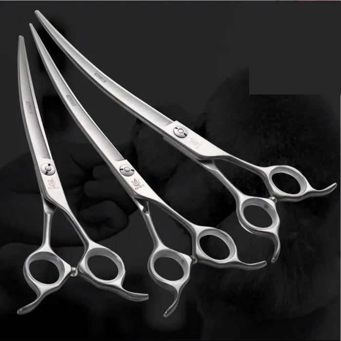 6.5 7 7.5 Inch Pet Dogs Gromming Scissors Curved Shears Up