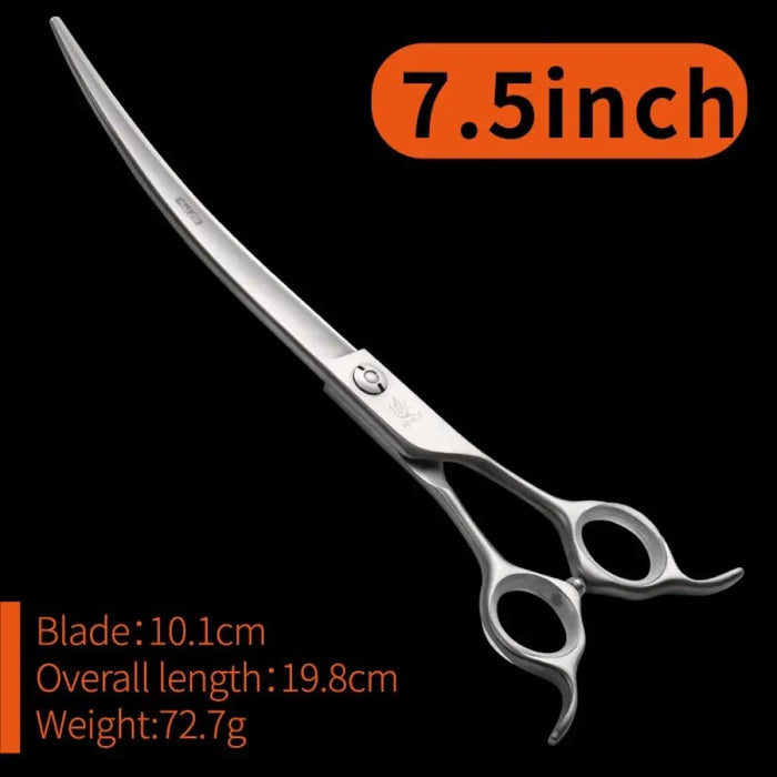 6.5 7 7.5 Inch Pet Dogs Gromming Scissors Curved Shears Up