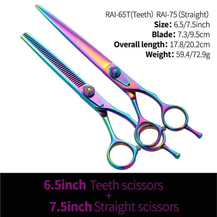 6.5 7.5 Inch Pet Dog Grooming Thinning&cutting Scissors Set