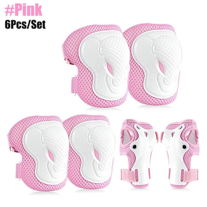 6 In 1 Kids/Youth Protective Gear Set Knee Elbow Pads For Skateboarding Scooter Roller Skating