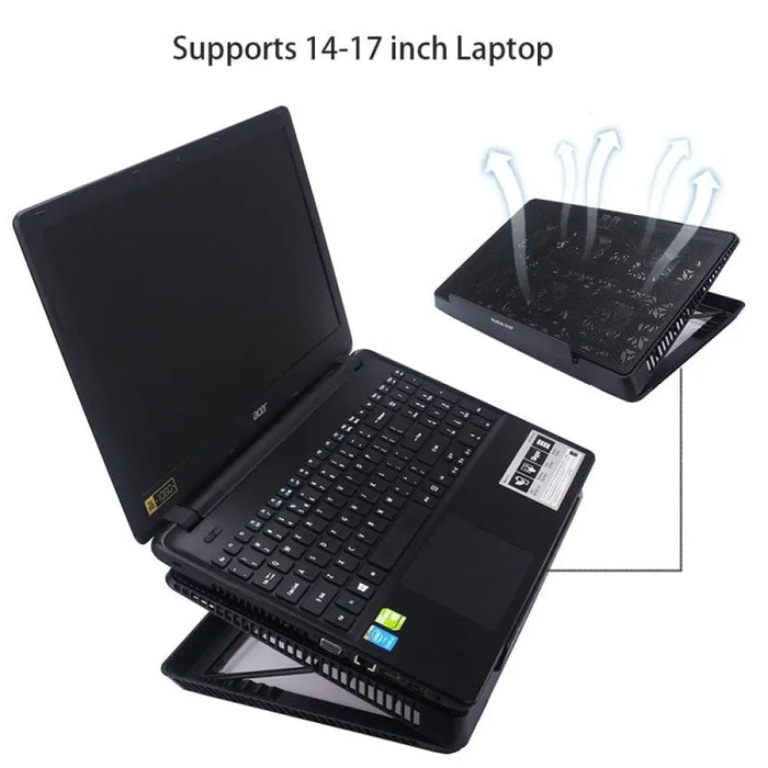 6 Usb Led Aluminum Adjustable Cooling Pad for Laptop